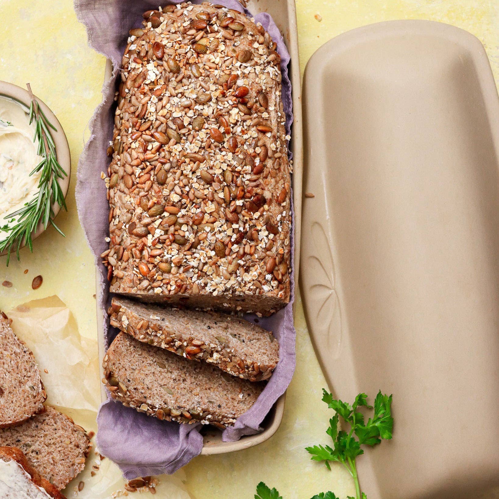 Ceramic Covered Bread Pan